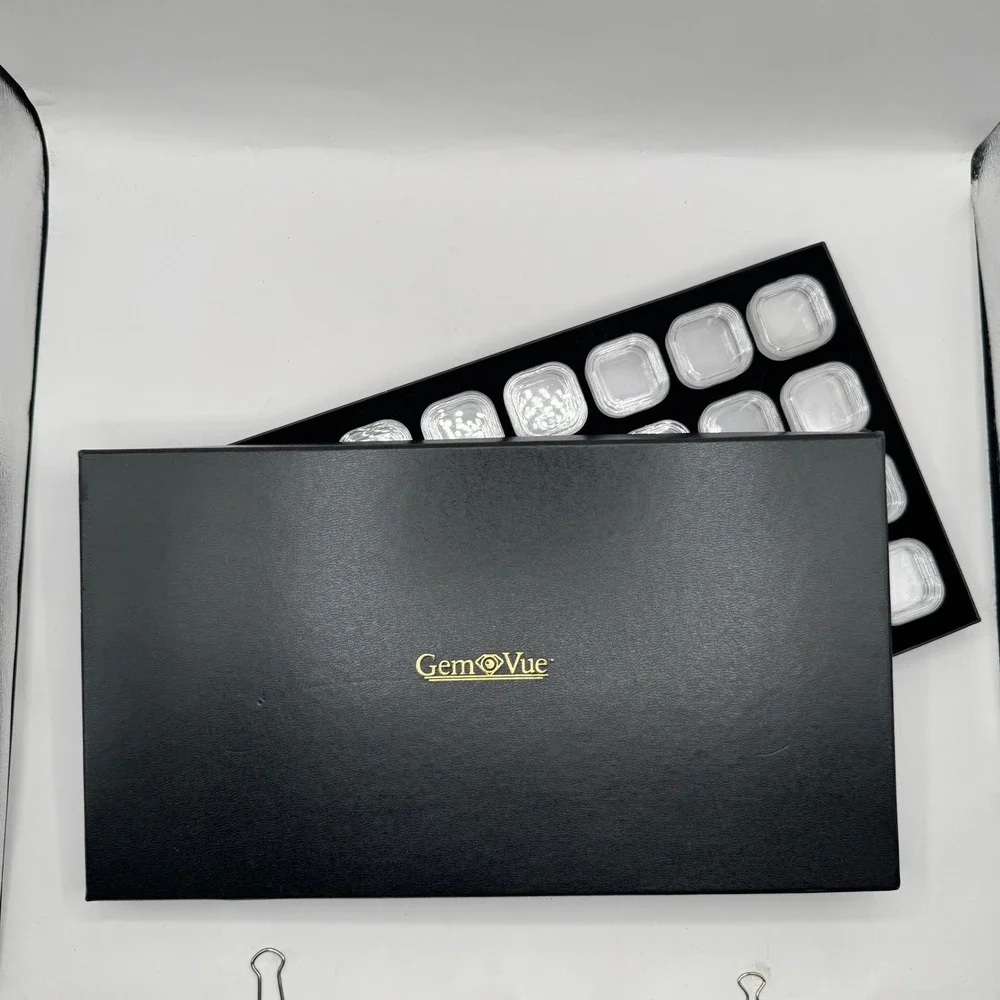 GemVue Gemstone Display Case Black 32 Jar Tray Storage Box